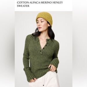 Banana Republic Cotton-Alpaca-Merino Henley Sweater